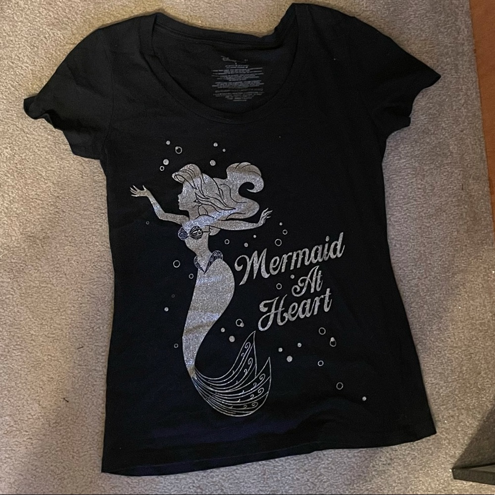 ariel “mermaid at heart” glitter shirt